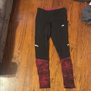 New Balance Black and Red Performance Leggings